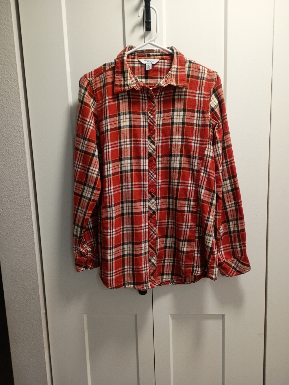 Great Northwest Indigo Plaid Button-Up Shirt - Red, Black & Cream